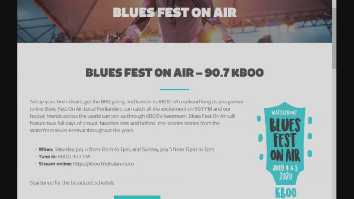 fox12oregon's tweet image. Bringing them the blues: @JoeVFox12 explains how the @WaterfrontBlues Festival is offering alternatives for ‘listening together’  kptv.tv/2CUcOVH