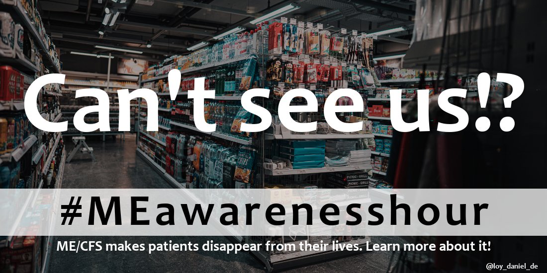 These days I woke up from a dream: I was shopping in a small grocery store.

In the next moment I realized that in reality I have not been able to do this for more than 2 years. It is these little things that show me how much I have actually lost to #MECFS.

#MEawarenesshour