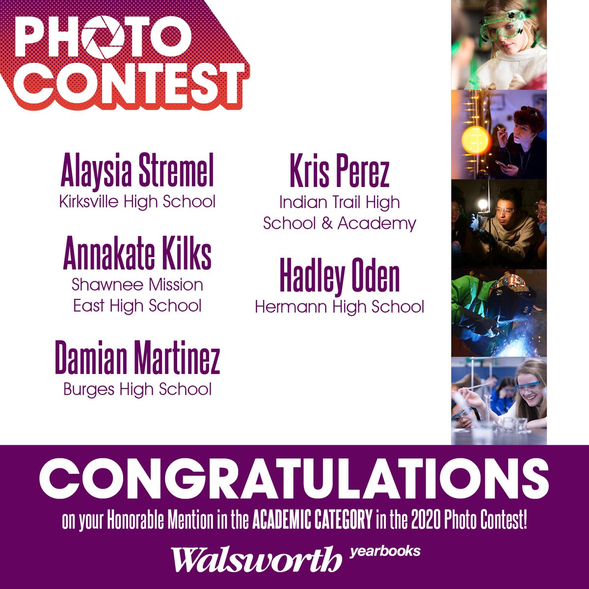 yearbookforever's tweet photo. Congratulations to our 2020 Photo Contest Honorable Mentions! Visit our 2020 Photo Contest Gallery to see all our winners. https://t.co/1Gb5eEmhtF

#2020PhotoContest https://t.co/jQIOjll0DZ
