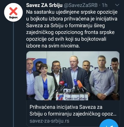 ZekyPriest's tweet photo. Ovi idioti su prevazišli sami sebe! 

Pazite ovaj tekst: Na sastanku ujedinjene srpske opozicije U BOJKOTU IZBORA, prihvaćena je inicijativa SzS o formiranju šireg opozicionog fronta...
A koja je to druga opozicija bila u bojkotu, osim SZS?

SzS prihvatio inicijativu SzS. 🤣🤣 https://t.co/8o6lzxb2Jq