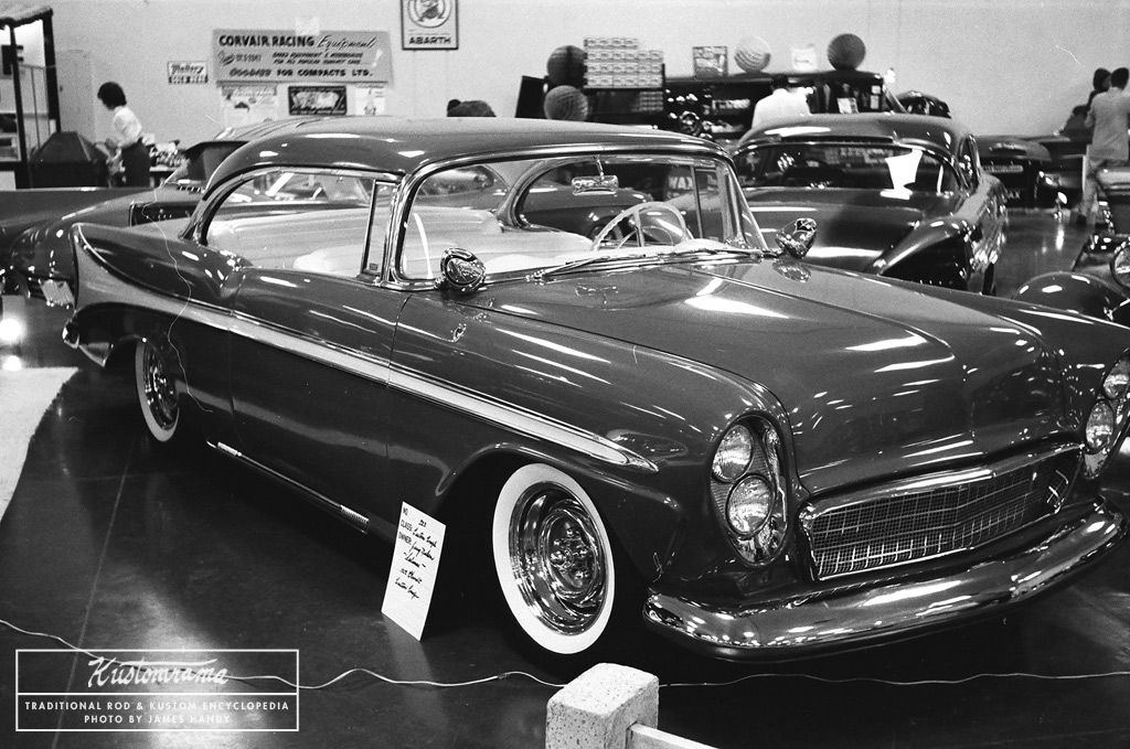 Here's a photo of Jack Snyder's 1956 Chevrolet from the 1962 San Jose Autorama. Restyled by Joe Wilhelm at Wilhelm's Custom Shop in San Jose, the appearance of the car had been upgraded with custom sidetrim, a custom grille, and canted quad headlights: bit.ly/2ZmJOeV