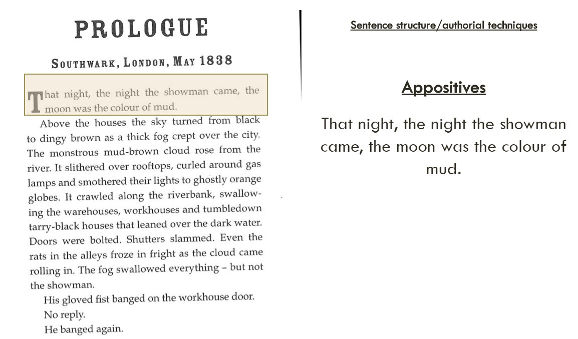 Now let's mine it for authorial technique, sentence construction and style and teach some of the ideas.(6)