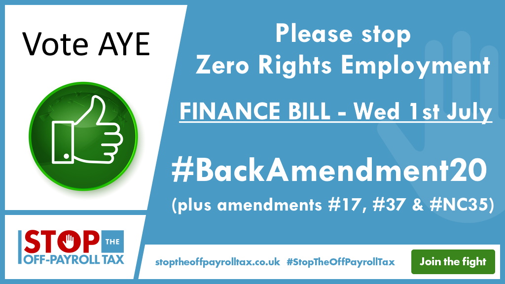 #FinanceBill: Thank you @alisonthewliss for your robust arguments against the private sector roll out of #IR35. Your insights into #Cest were particularly compelling. #BackAmendment20 #Offpayroll #Offpayrolltax #Zerorightsemployment @theSNP