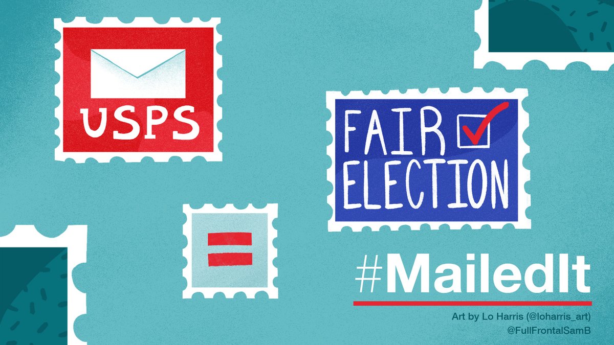 Help save the US Postal Service by tweeting at <a href="/stevenmnuchin1/">Steven Mnuchin</a> and telling him we need mail-in ballots. Full Frontal is going to buy a stamp every time you use the #MailedIt hashtag today!