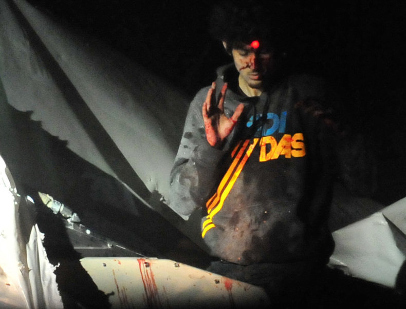 Armed men with body armor in cars with no plates circled the scene but they did nothing.I can tell you what happened.They started seeing little red dots all over them.Boston bomber. Look at his head.