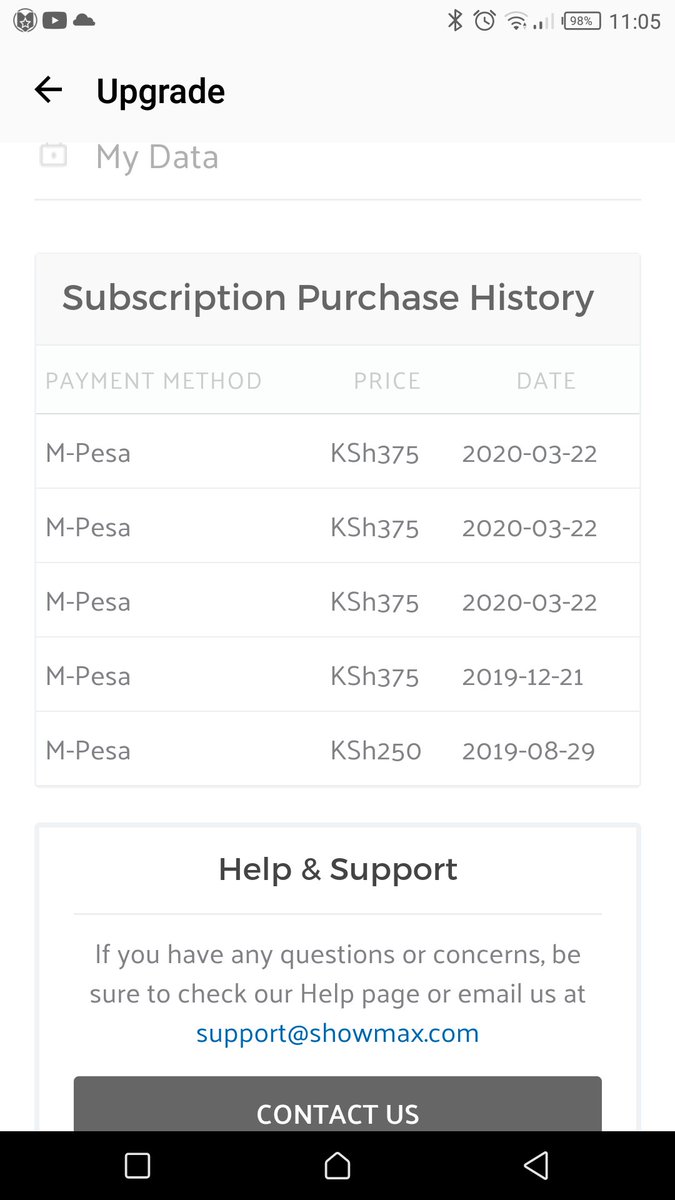 dnturibi's tweet photo. @ShowmaxKenya Then explain to me why with these 3 payments my account was suspended 3 months later? Where are my offer months? https://t.co/9EAfw8RUFQ