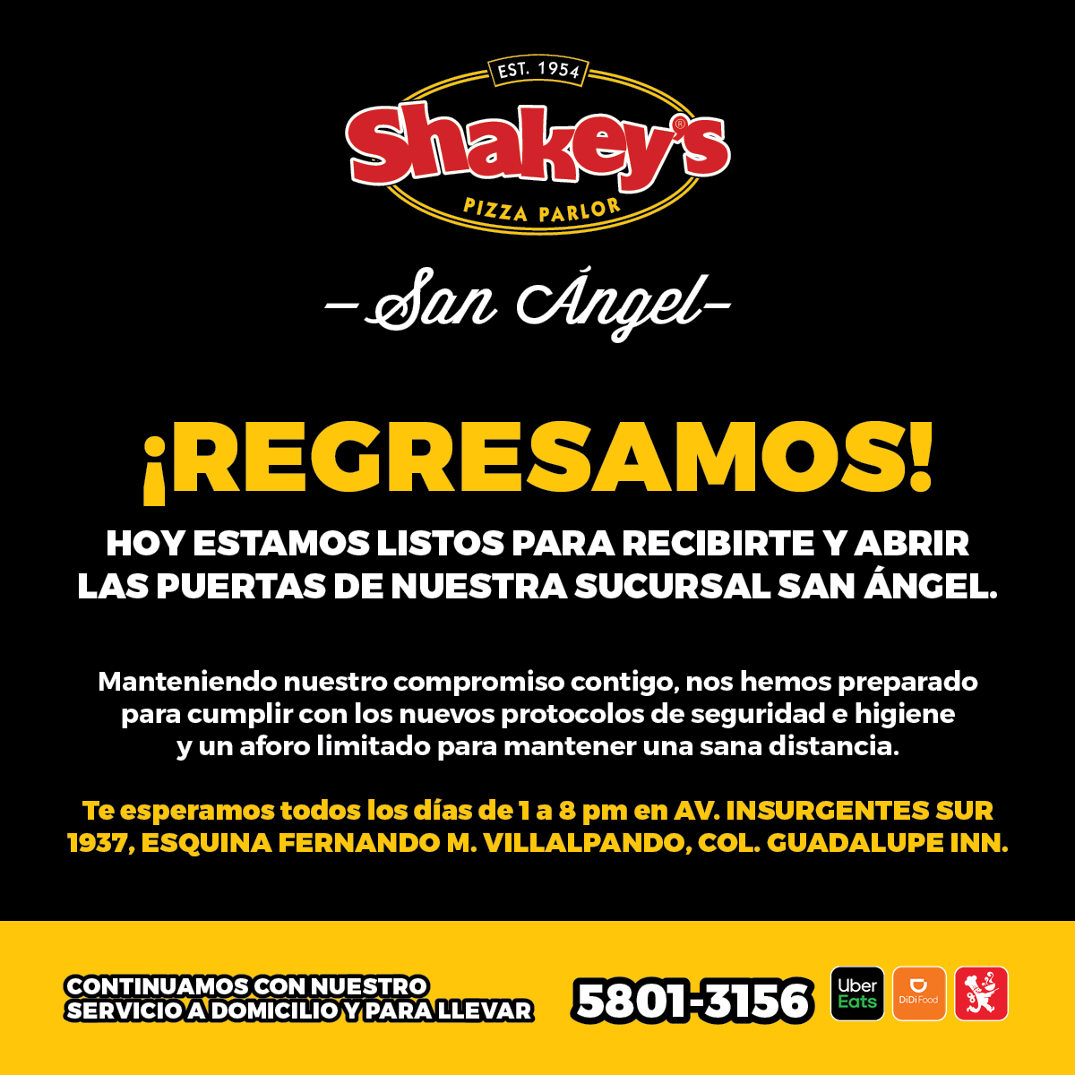 ¡Es un gusto estar de vuelta! 🍕🍕
#shakeyspizza #shakeyspizzaparlor #shakeysanangel #pizza #regresamos #estamoscontigo #pizzalover #pizzatime #pizza🍕#pizzaislife #food #foodlover #nomnom #yummy #yum #omnomnom #foodie #tasty #delicious