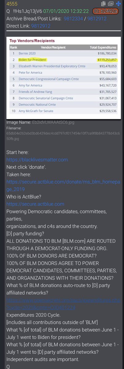  https://blacklivesmatter.com Next click 'donate'.Taken here: https://secure.actblue.com/donate/ms_blm_homepage_2019Who is ActBlue? https://secure.actblue.com Powering Democratic candidates, committees, parties,organization [D] party funding?ALL DONATIONS TO BLM [ http://BLM.com ] https://www.opensecrets.org/pacs/expenditures.php?cycle=2020&cmte=C00401224