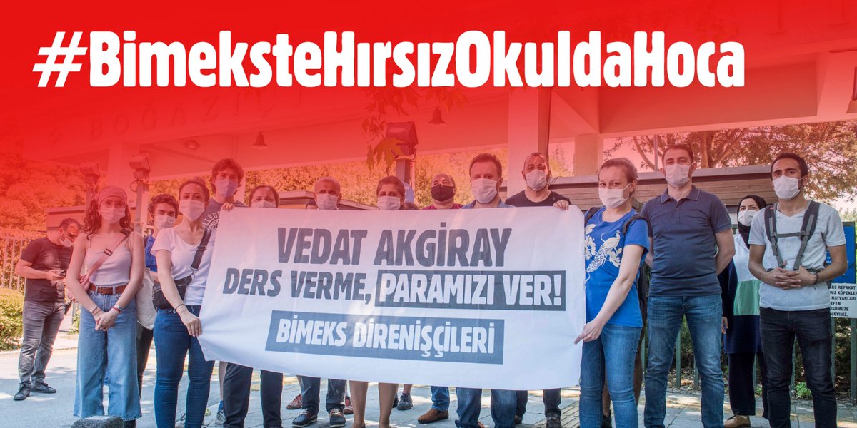 daricaemekci's tweet photo. Bimeks işçilerinin hakkını gasp eden Boğaziçi Üniversitesi Profesörü Vedat Akgiray ve Özyeğin Üniversitesi Öğretim Görevlisi Ahmet Akgiray’ı teşhir ediyoruz!
Direnen Bimeks işçilerinin yanındayız.
#BimeksteHırsızOkuldaHoca https://t.co/JthjmJ8FAz