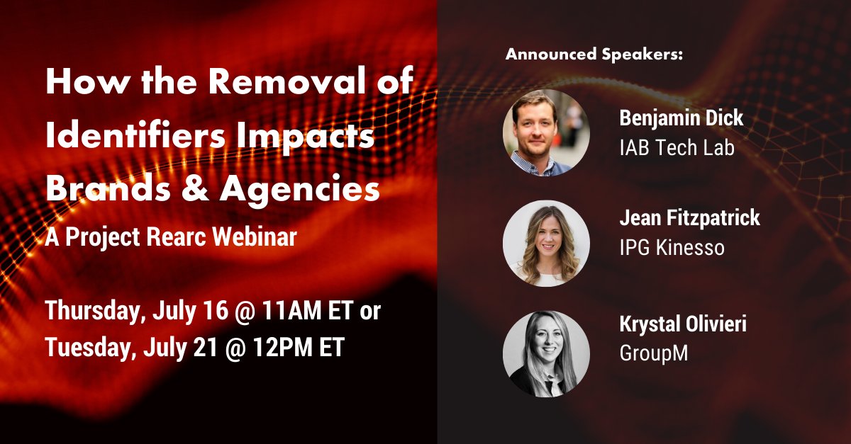 IABTechLab's tweet image. The end of third-party cookies will have an impact on brands &amp;amp; agencies’ ability to measure advertising effectively. You should not leave the preparation solely to your tech team. Join us for our @IABTechLab #ProjectRearc webinar on 7/16 to learn more: bit.ly/2Zm2eOU