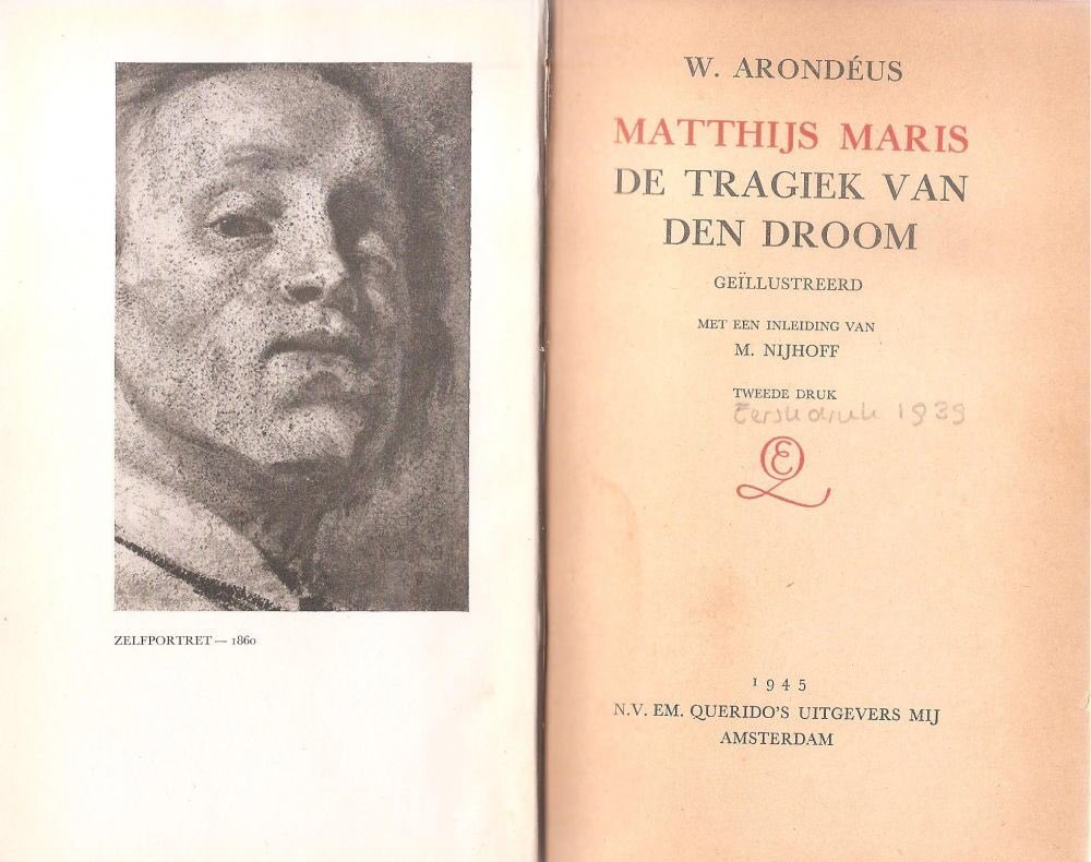 In 1939 Arondeus published a biography of the painter Matthijs Maris & this helped him climb out of poverty. It is his best known work.