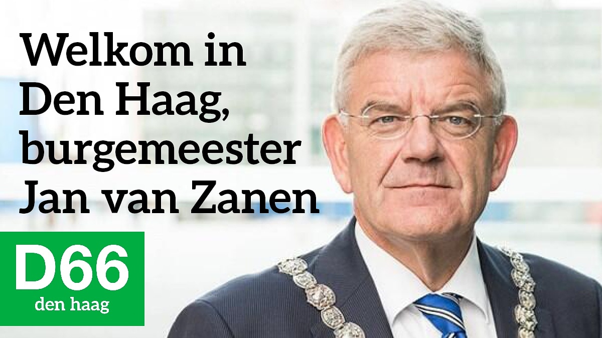 D66DenHaag's tweet photo. Welkom in Den Haag, burgemeester Jan van Zanen! Gefeliciteerd en succes! https://t.co/d5jMJFkZXu