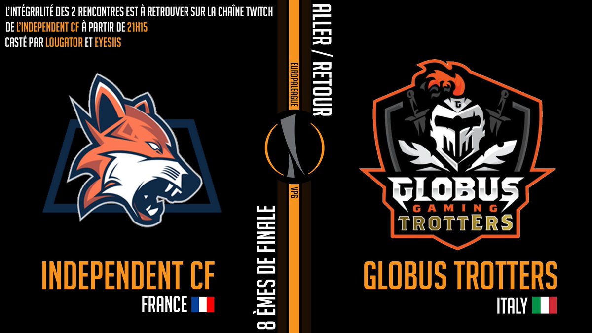 📺 Live Commentary ce soir à partir de 21h30 pour suivre nos 8èmes de finales d’Europa League @VPG_France ! 

🆚 @GlobusTrotters 🇮🇹 

🎙<a href="/EyesiisCast/">Eyesiis</a> &amp; <a href="/Foaster57/">Foaster ☨</a>