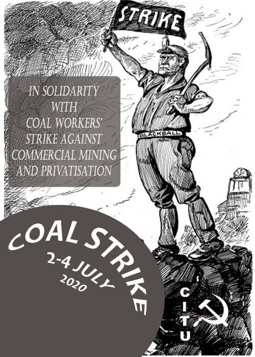 KbSundarmyth's tweet image. #Secular India*#Brand West Bengal*
3-day Coal Strike on 2-4 July against Modi Govt&apos;s #Denationalization bid for Coal Sector to make severe impact on Coal Production.All CTUs incl CITU Unitedly call for #CoalStrike_India. In WB,Coal Mafias have opposed but Strike will be total.✊