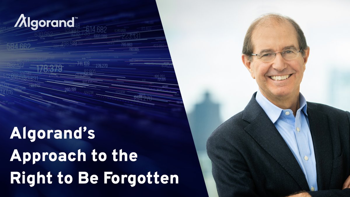 The ‘right to be forgotten’ is a fundamental human right. Here, I share <a href="/Algorand/">Algorand Technologies</a>'s approach to the RTBF and what RTBF compliance should mean for a truly decentralized and permissionless blockchain: ow.ly/h9DX50AnfQe