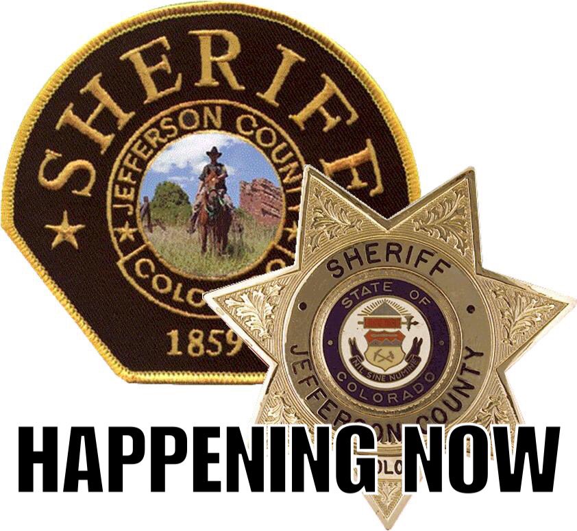 jeffcosheriffco's tweet photo. Around 1pm, we received a call for a felony menacing/possible armed carjacking in the 8500 bl. of W. Bowles near Wadsworth. One suspect in custody. Still looking for 2 more. CodeRed sent out to shelter in place nearby. More to come. Please call 911 if you see anything suspicious https://t.co/9JGxHB8zVf