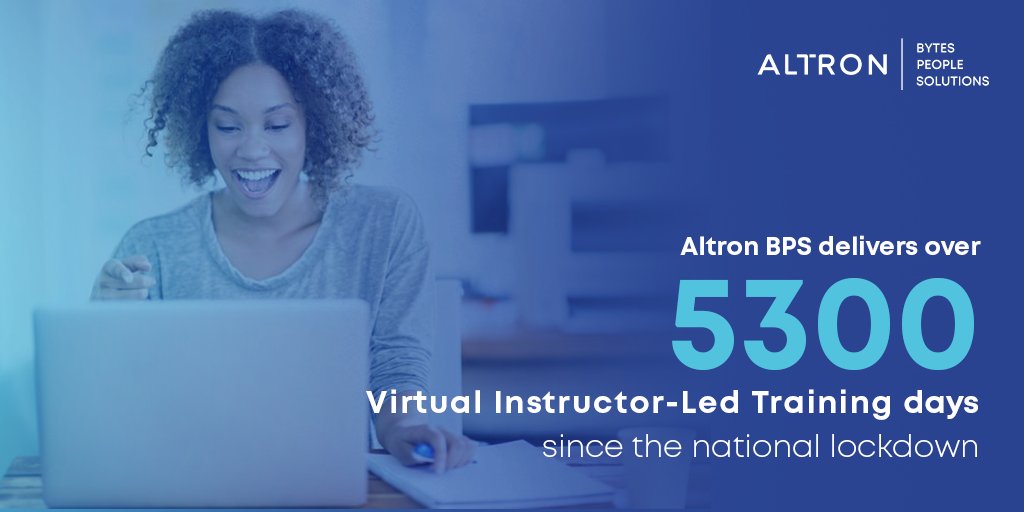AltronPS's tweet photo. Altron BPS Delivers Over 5300 Virtual Instructor-Led Training Days Since The National Lockdown! Click Here to find out more: https://t.co/Z5ihj7HZLb #AltronBPS #Therewhenitmatters #VirtualTraining https://t.co/LmlmRbT3JN
