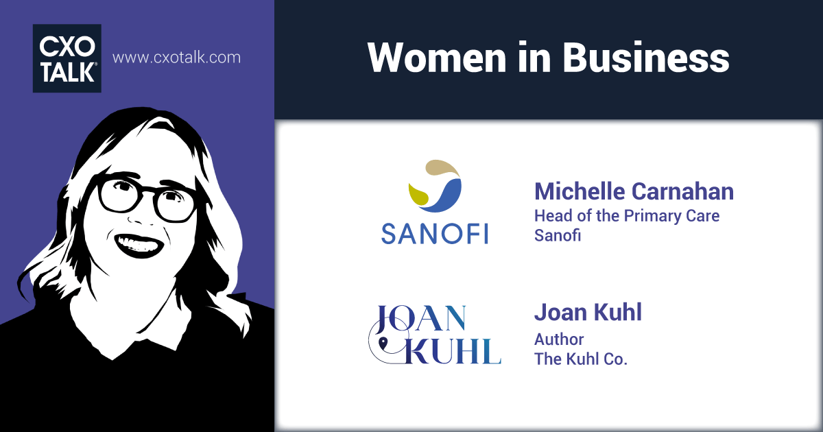 Re-watch #CXOTalk Ep. 351 w guests
* <a href="/JoanKuhl/">Joan Kuhl</a>, author "Dig Your Heels In"
*  Michelle Carnahan, Primary Care Biz <a href="/SanofiUS/">Sanofi US</a>

Topic: Gender Equality &amp; Career Devt.
cxotalk.com/episode/women-…

Find opportunity where you are!
(Tips for all)

#WomenInBusiness #WomenInTech #Leadership