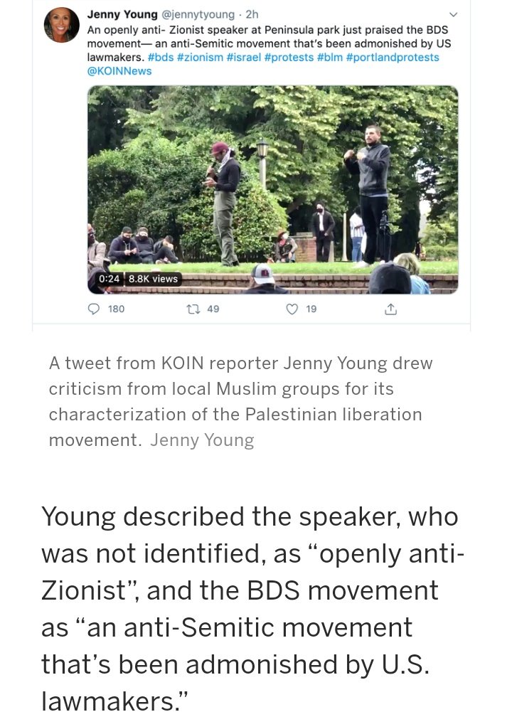 TBF to her critics, she also described BDS as an anti-Semitic movement