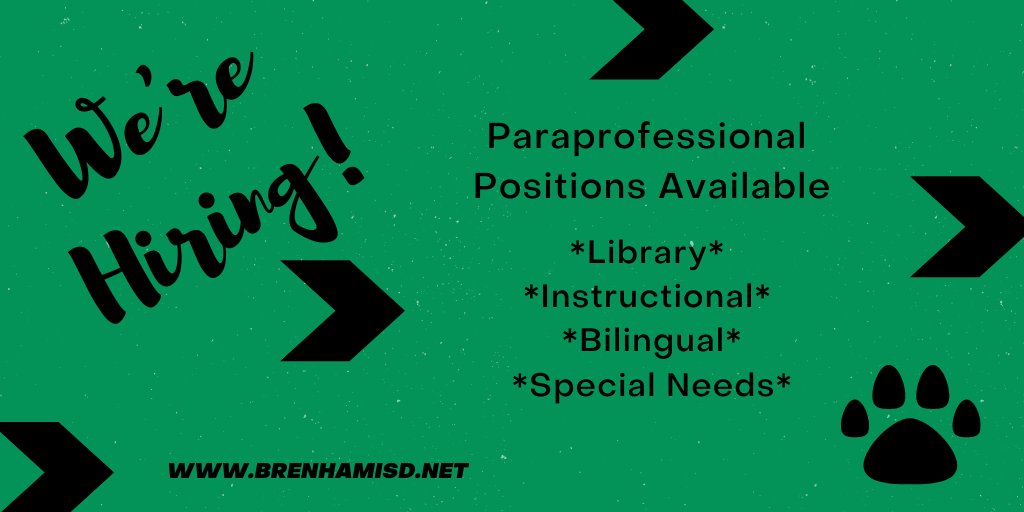 BrenhamISDHR's tweet photo. Are you interested in a support position for the 2020-2021 school year? Visit https://t.co/w1UeTbR0JY to apply online. @BrenhamISD #IChooseBrenham #GreatThingsBrenham https://t.co/T7rsIUeTfA