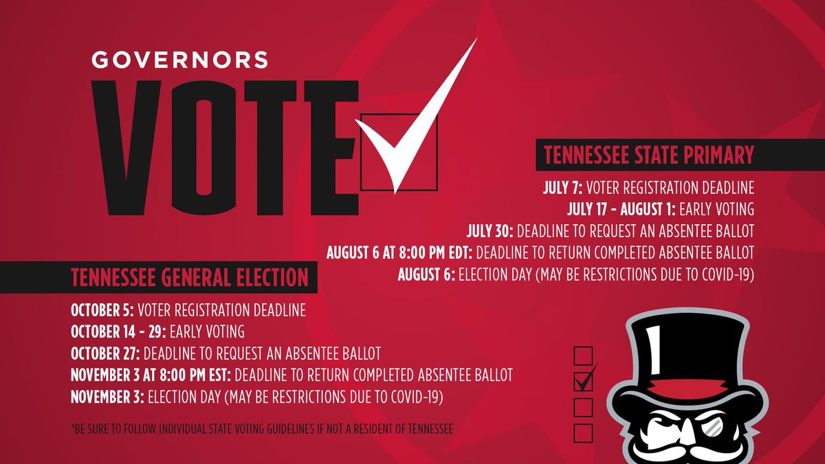 GovsSAAC's tweet photo. We want to make sure that you are able to register to vote! TN residents, refer to the graphic below. You can then go to https://t.co/vUAGBwfoPw to start!

See information for other states below:
General info: https://t.co/nxcVyF0WQh…
Registration: https://t.co/vUAGBwfoPw https://t.co/Fg0J3SG4nq