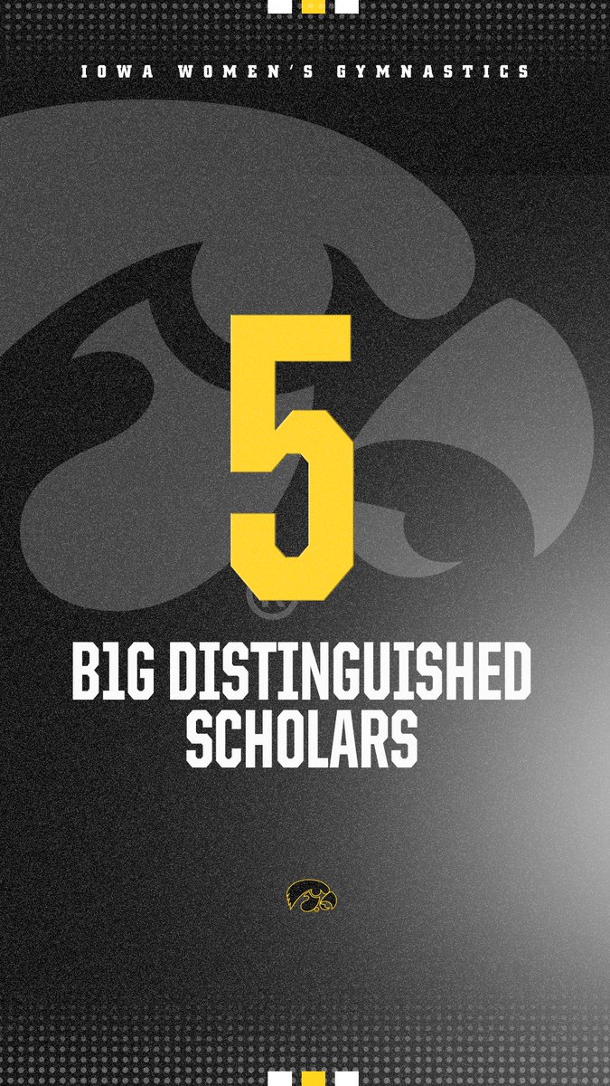 IowaGymnastics's tweet photo. 5⃣ of our #Hawkeyes are B1G Distinguished Scholars, including three with perfect 4.0 GPAs!  

Congrats Allie, Clair, Maddie, Bridget, and Ashley!  

LINK: https://t.co/F6Y8fB5RoF https://t.co/t62uIBIzVl