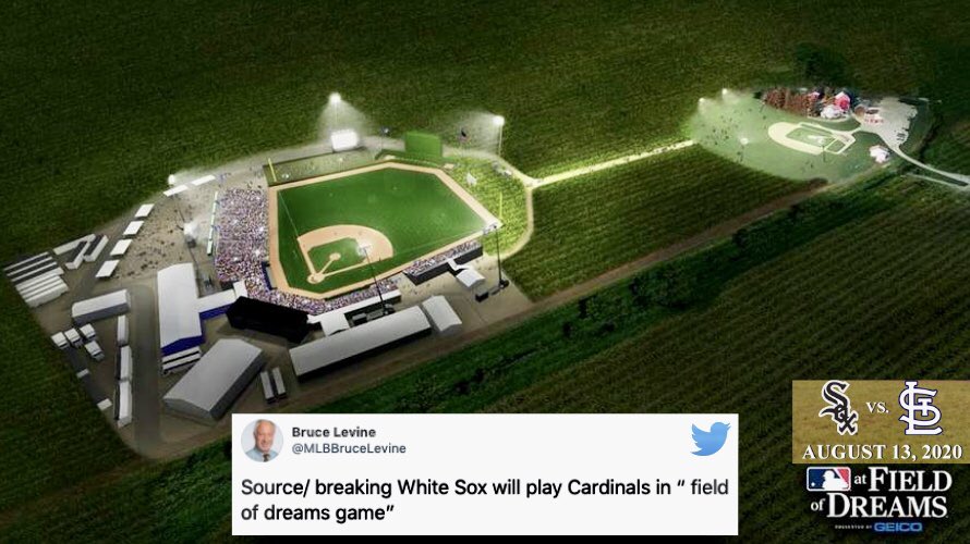 gatewaygrinders's tweet photo. Cardinals selected to play the White Sox in first ever Field of Dreams game this season.

Gonna be awesome. Can’t wait for baseball to come back.
#stlcards https://t.co/9WpNCBJcoU