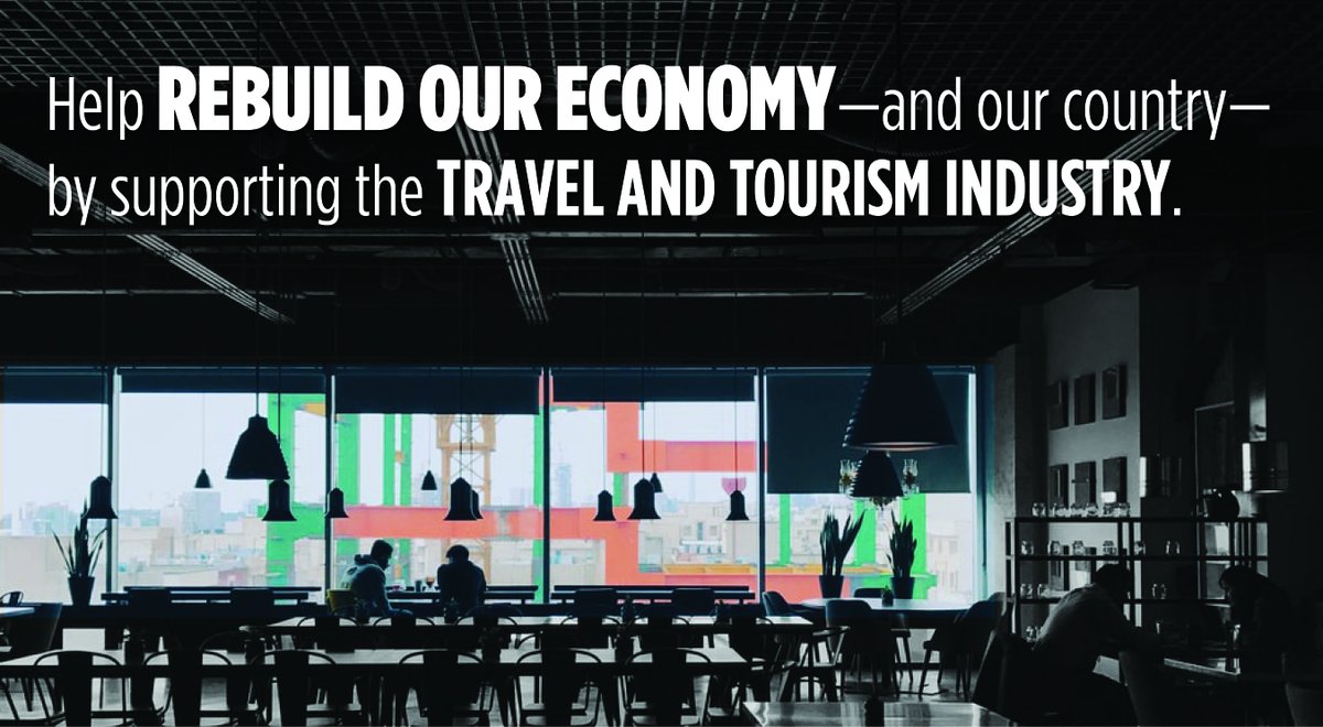 USTravel's tweet image. While the economy is in the midst of a recession, the travel industry is already in a 𝐃𝐄𝐏𝐑𝐄𝐒𝐒𝐈𝐎𝐍. Support travel’s economic recovery and help restore America’s workforce.