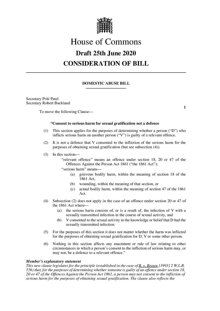 Bringing us to today’s announcement, the truth is that very little has in fact been done. If you read the Bill, you’ll see that all it does is put down in statute the common law principle that you can’t consent to being injured or killed. But that was already the law.