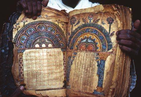 AfricaFactsZone's tweet photo. Ethiopian books, the Garima Gospels (390-650), are some of the world's oldest books.

Garima 2 is the world's oldest surviving complete illuminated Christian manuscript.

They were written in Ge'ez by Ethiopian missionary, Abba Garima.

They are kept in the Abba Garima Monastery. https://t.co/X320hOv115