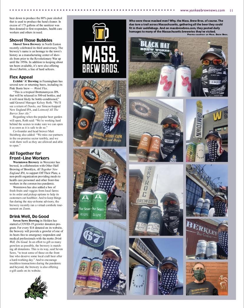 MassBrewBros's tweet photo. Huge thanks to @ybnhoptips for the photo spread of our brewery trips during the shutdown in their latest issue. 

You can check out issues of Yankee Brew News and sign up for a subscription via their website at https://t.co/nGUoHeXUVV

#massbeer
#yankeebrewnews https://t.co/mz10HsbsZM