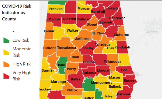 wsfa12news's tweet photo. Alabama unveils color coded COVID-19 county conditions map

https://t.co/1O17eVFuwC https://t.co/UEbndw8ZrH