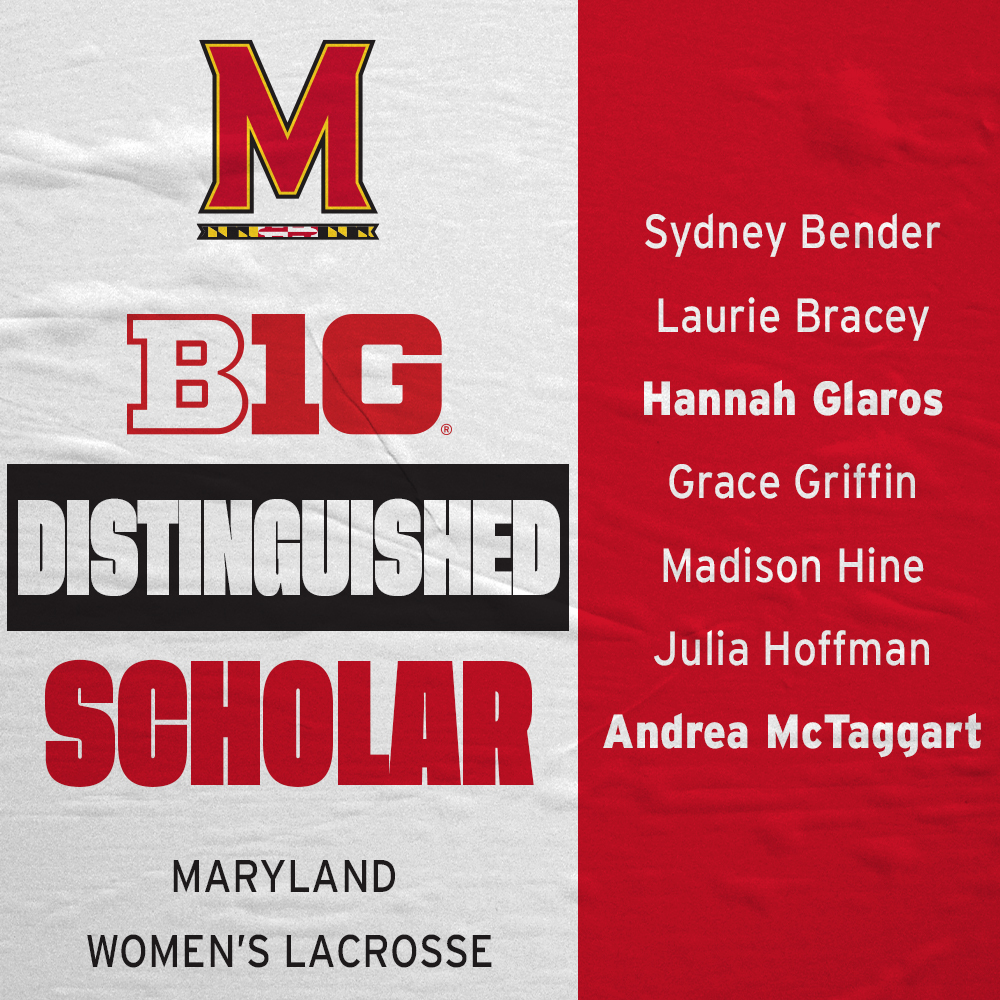 MarylandWLax's tweet photo. Big time congrats to our 7️⃣ Big Ten Distinguished Scholars!
Hannah Glaros and Andrea McTaggart maintained a PERFECT 4.0 GPA over the 2019-20 school year!
#SmartTerps https://t.co/YKMnjGzNqz