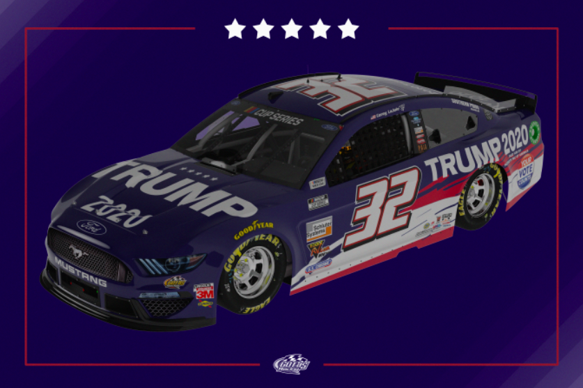 jeff_gluck's tweet photo. .@GoFasRacing32 announces it will have a Trump 2020 paint scheme for nine races, starting this weekend at Indianapolis. The car is funded by Patriots of America PAC. https://t.co/q4V9KqeN31