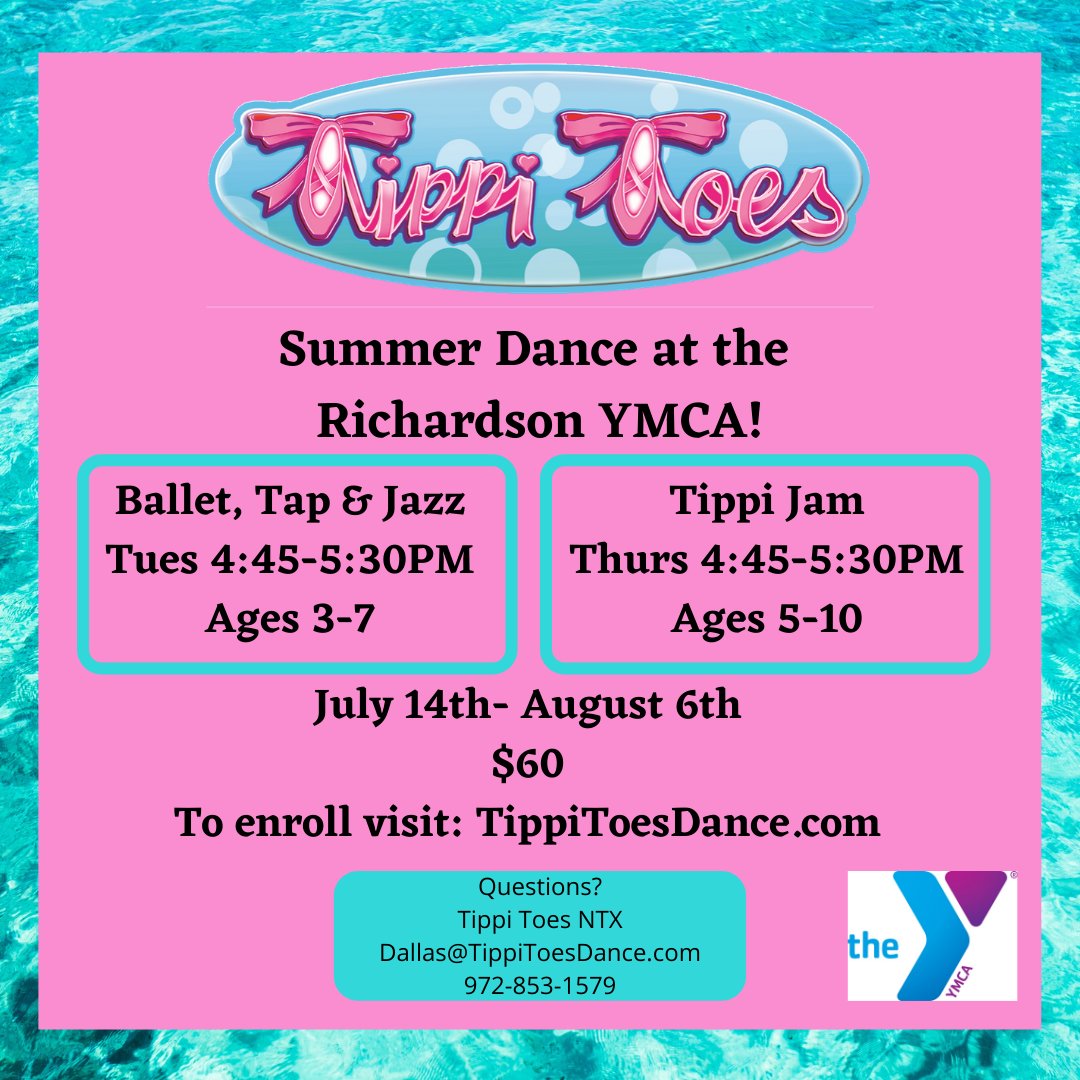 Dance is coming back to the Richardson Y! Twirl, jump, leap, or spin your way into a fun Summer! All Y programs follow strict health &amp; safety policies so space is limited due to safe social distancing.