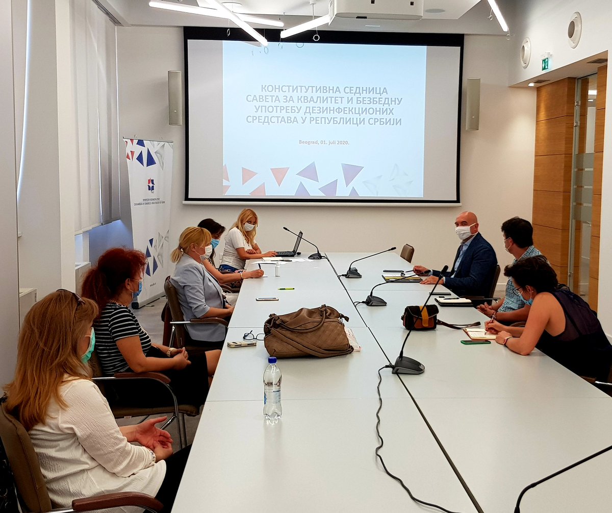 DAlhemicar's tweet photo. Stop neregistrovanim i neefikasnim dezinfekcionim sredstvima!U @Privrednakomora Srbije konstituisan Savet za kvalitet i bezbednu upotrebu dezinfekcionih sredstava.Ucesce u radu Saveta uzeli Ministarstvo zastite zivotne sredine,Ministarstvo zdravlja,Batut,proizvodjaci,inspekcije.. https://t.co/dKAmvQWmjv