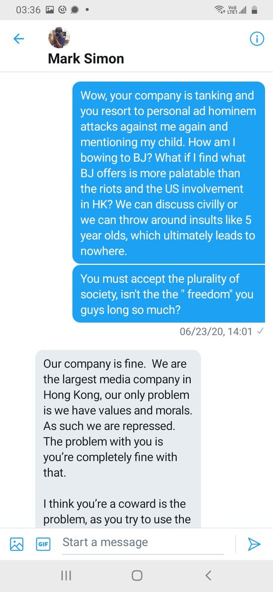  @HKMarkSimon , right hand man to  @JimmyLaiApple DMed me amd asked if I wish to write for Apple daily. I have since refused. Note below that Next Digital, the owner of Apple Daily, which suffers from heavy losses for abt a decade seem to focus on fighting some "cause and belief "