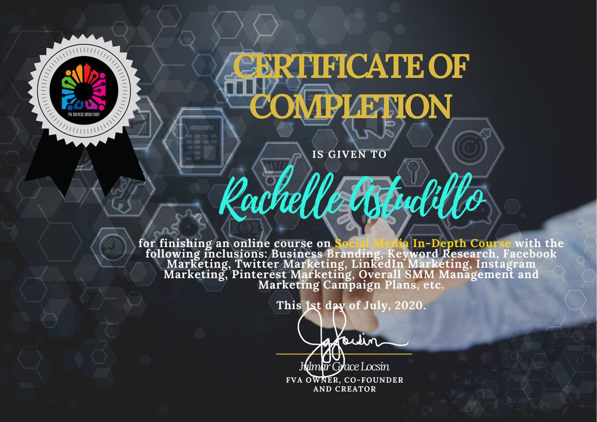 virtual_ra's tweet image. Yay!! Just received my certificate! Upgrading skills and not just creating a portfolio. #workhard #virtualassitant #certificate #loveyourjob #received #training