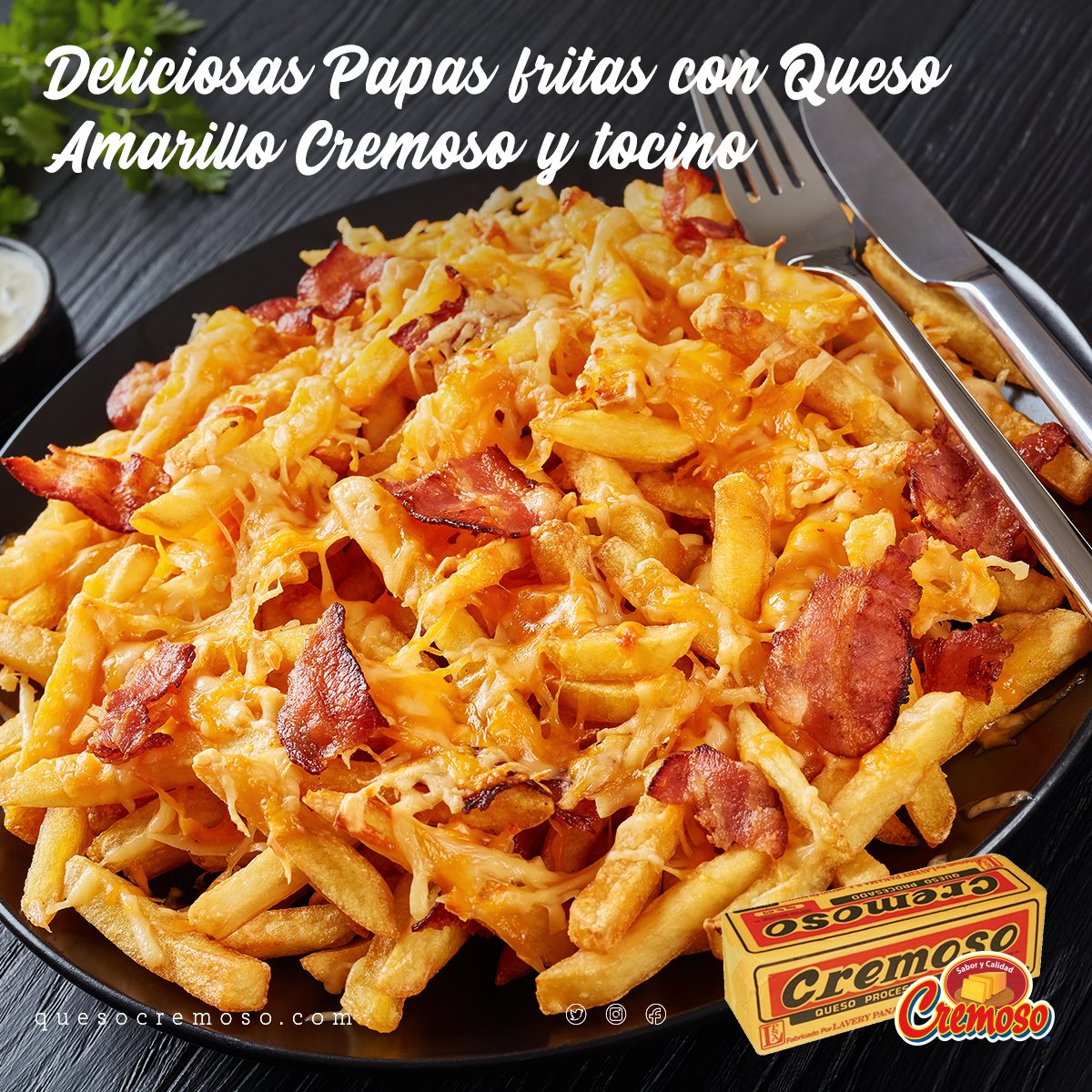 QuesoCremoso's tweet photo. Papa fritas + Queso Amarillo Cremoso o Cremoso Squeeze + Tocino.
Esta práctica receta te puede ayudar mucho con esos antojos =)
¿Se te antoja? Cuéntanos como lo prepararías.
#Panama #Queso #ComoRico #Antojos #Cocinar #Htzanetatos @Htzanetatos https://t.co/hbv58jZucS
