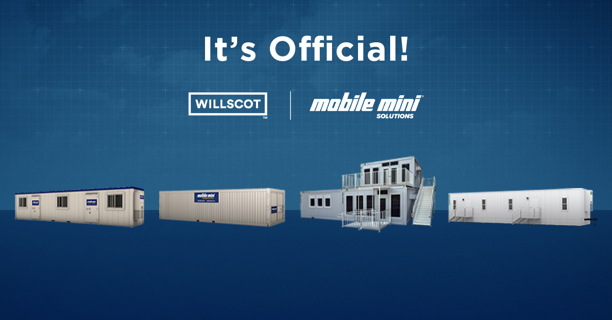 MobileMini's tweet photo. It’s official! #mobilemini and #willscot are now part of the same company, bringing together the leaders in modular space and portable storage solutions.
Learn more below.
https://t.co/vSVLL85YoV https://t.co/p5aMYMJPgr