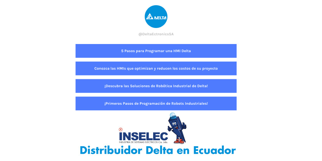 Inselec1's tweet photo. CONTENIDO DISPONIBLE
WEBINARS #DeltaElectronics
Revisa todas las presentaciones de soluciones en el siguiente link:
📑 https://t.co/agkDkXSPFx
#Inselec, Distribuidor #DeltaElectronics en Ecuador
Visita nuestra web 🌐
https://t.co/sz9auTKuzf
📞 1700 INSELEC (467 353) https://t.co/z0rytoH224