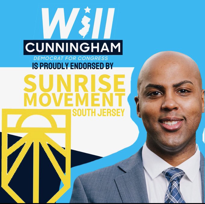 SocializeMediaL's tweet photo. .@WillCunningham has been endorses by the Sunrise Movement because he will fight for a Green New Deal. I want my nieces & nephews to grow up on a healthy planet. Please vote for Will in NJ-2 by 7/7. Vote for Bernie Sanders for Delegates, too. #DelegatesForBernie https://t.co/UA2f6UB0SD
