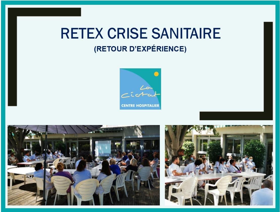 RETEX le 25/06/2020 sur la gestion de la crise sanitaire au <a href="/HopitalLaCiotat/">Centre Hospitalier de La Ciotat</a> et à l’ehpad de Cassis🤝. 
👉 Un plan d’actions et d’amélioration des pratiques s’en suivra. 
🙏 à tous nos personnels pour leur implication dans cette démarche 🤗
