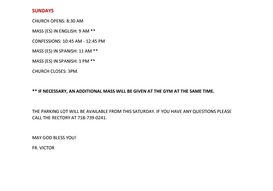 BlessedVirginM's tweet photo. Mass Schedule https://t.co/R8E7ywVsk6