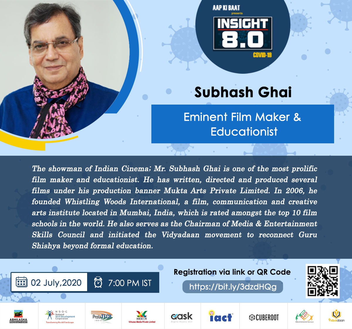 DDAapKiBaat's tweet photo. Mr. Ghai will also shed light on the overall skilling ecosystem that has changed in the current times and how youth can turn this crisis into an opportunity.

Register via this link: https://t.co/fFet3nCTht or Scan QR Code

#DigitalMediaSkills #DigitalMediaFuture #FutureSkills https://t.co/zACojwpul0