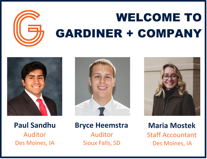 GardinerCPA's tweet image. Help us give a warm welcome to our newest employees at Gardiner + Company! Welcome to the team, Paul, Maria + Bryce!