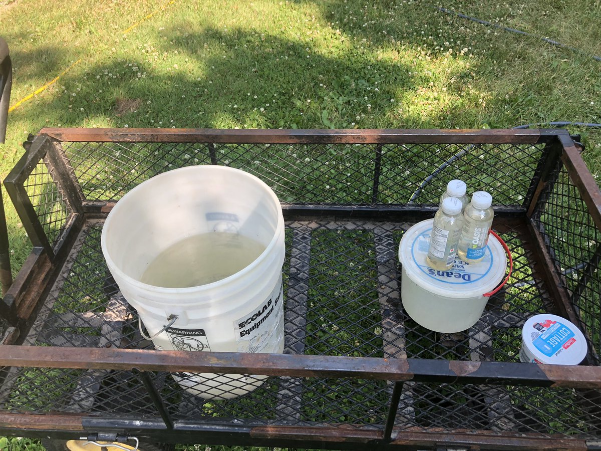 How do you make watering the garden take all day?  Fill a 5 gallon pail with water and let the kids carry it to the garden in empty apple juice and water bottles!!