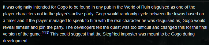 apparently Gogo was supposed to be obtainable in another (imo more straightforward) way, but apparently the developers thought that it was "too difficult" and changed it to the version we have now