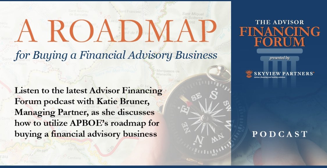 ScottAWetzel's tweet photo. We have a new podcast on The Advisor Financing Forum with @BrunerEKatie our Managing Partner. Check this episode out where she discusses how to utilize @APBOExchange roadmap for buying a financial advisory business.
https://t.co/dnD5rTcvb4
#Finance #podcast #APBOE https://t.co/5aloXlx9Ew