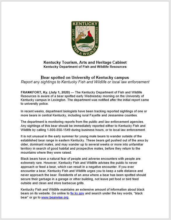 Kentucky Department of Fish and Wildlife Resources tweet media